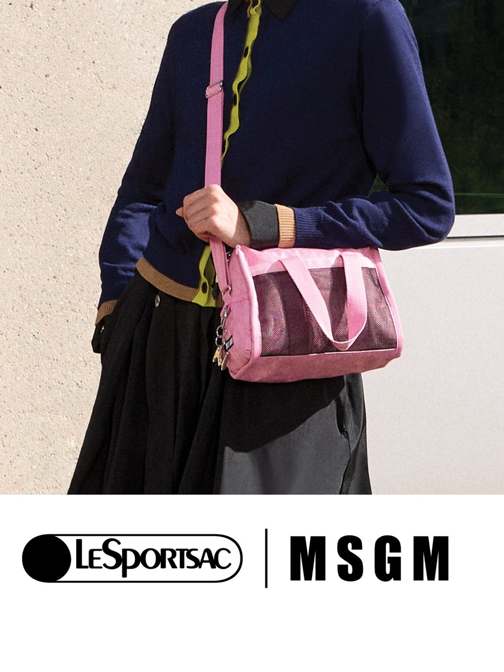 NWOT LeSportsac MSGM Collaboration METRO CROSSBODY Metro Pink Jacquard